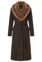 MAE FAUX FUR COLLAR COAT - OLIVE