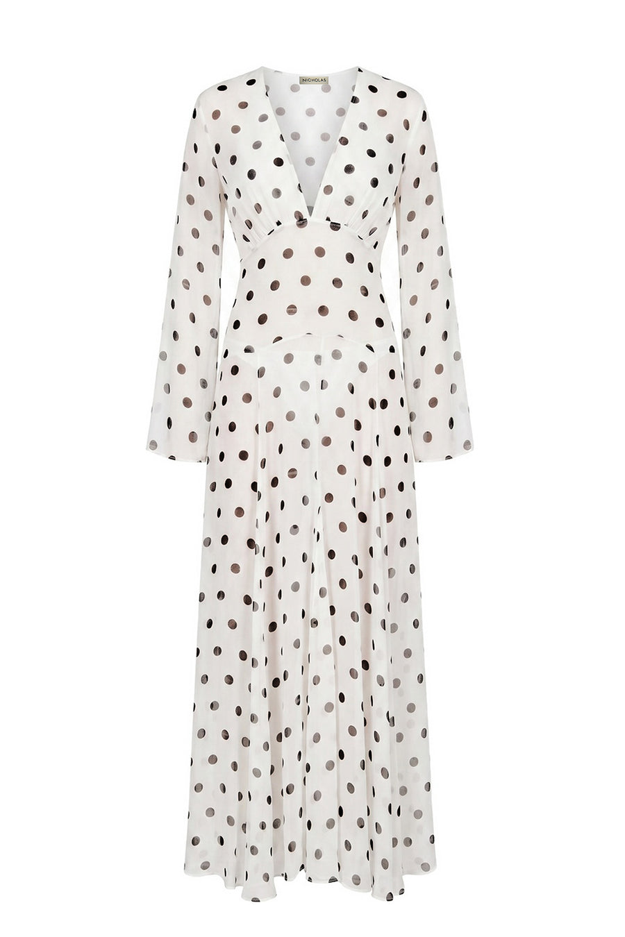 MARELLA DRESS - IVORY BLACK POLKA DOT