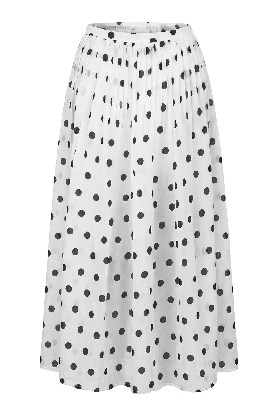 MARIT SKIRT - IVORY BLACK POLKA DOT