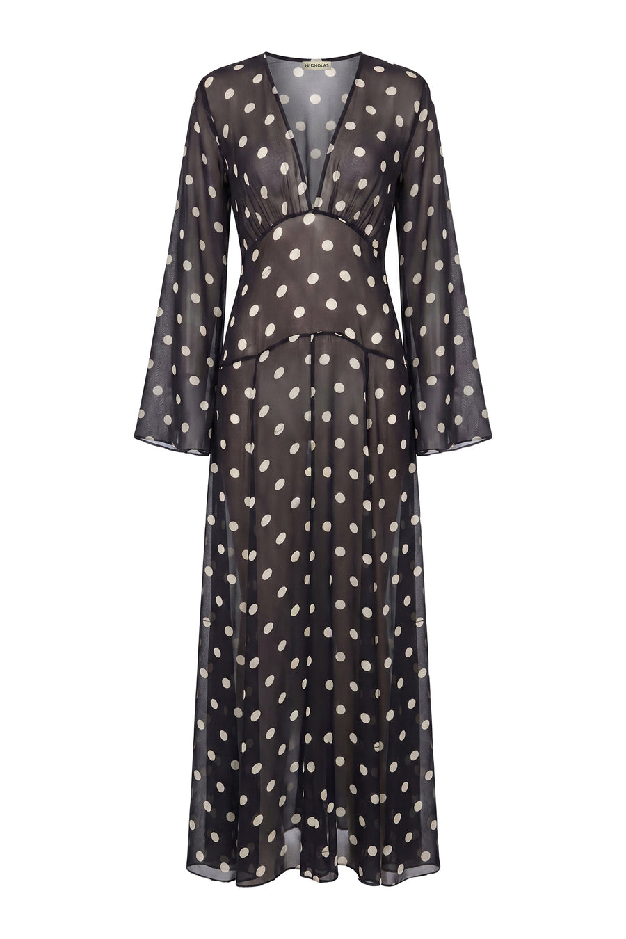 MARELLA DRESS - BLACK IVORY POLKA DOT