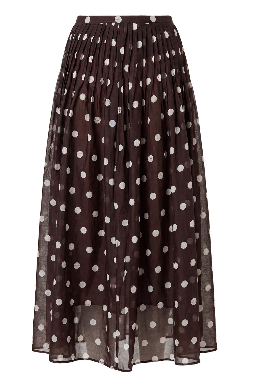 MARIT SKIRT - ESPRESSO IVORY POLKA DOT