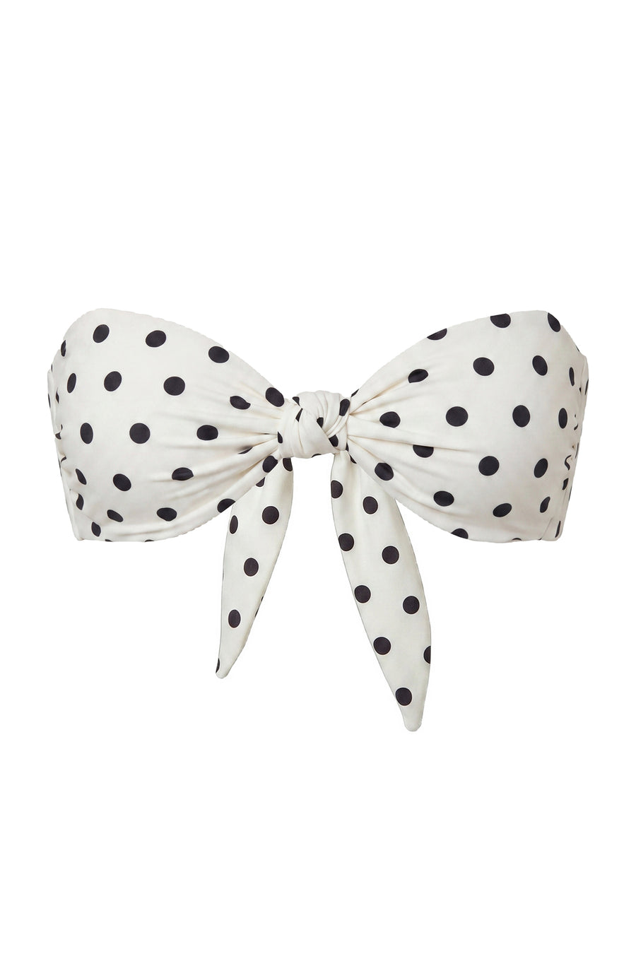 NAIA KNOT BIKINI TOP - IVORY BLACK POLKA DOT