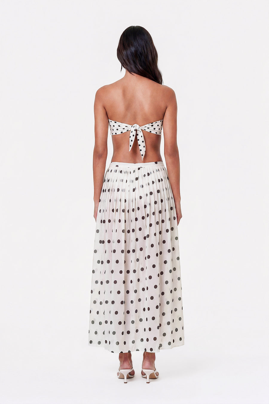 MARIT SKIRT - IVORY BLACK POLKA DOT