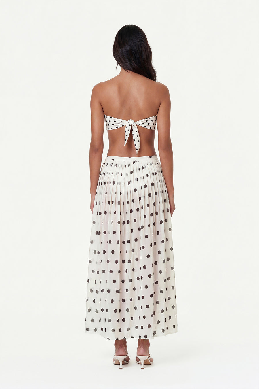 MARIT SKIRT - IVORY BLACK POLKA DOT