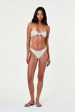 NAIA KNOT BIKINI TOP - IVORY BLACK POLKA DOT
