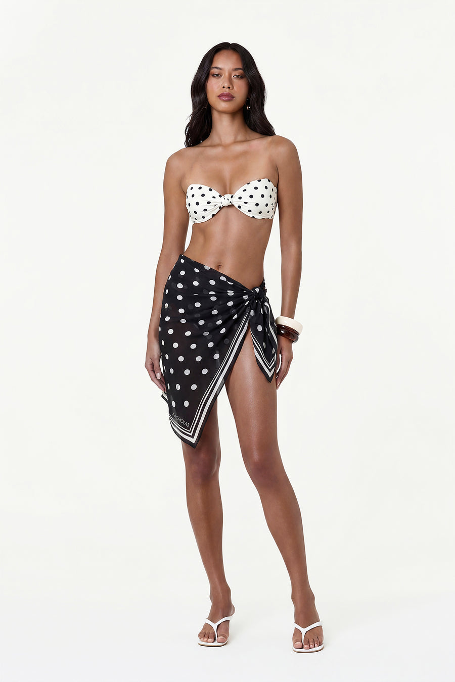 URSA MINI SARONG - BLACK IVORY POLKA DOT