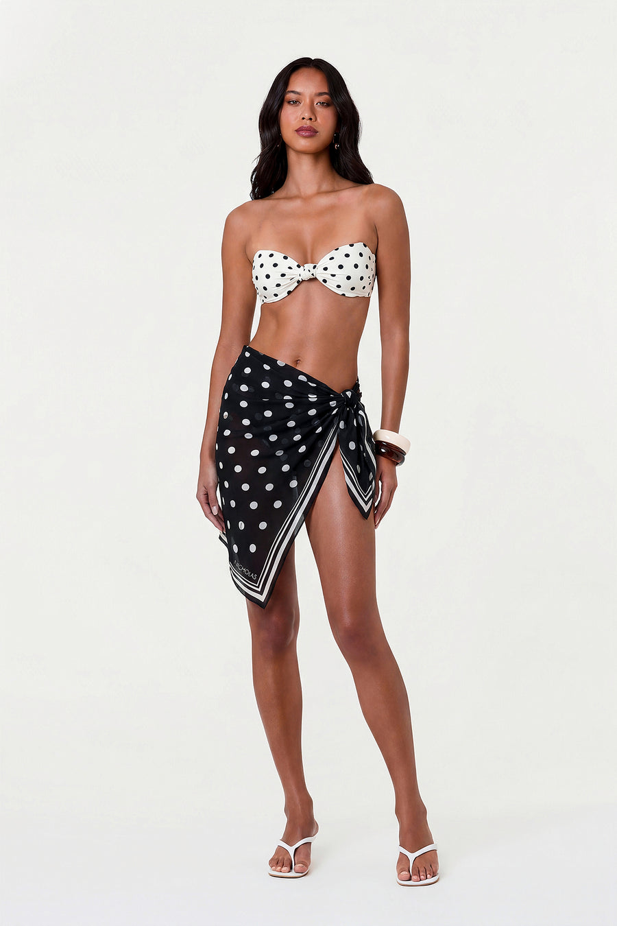URSA MINI SARONG - BLACK IVORY POLKA DOT