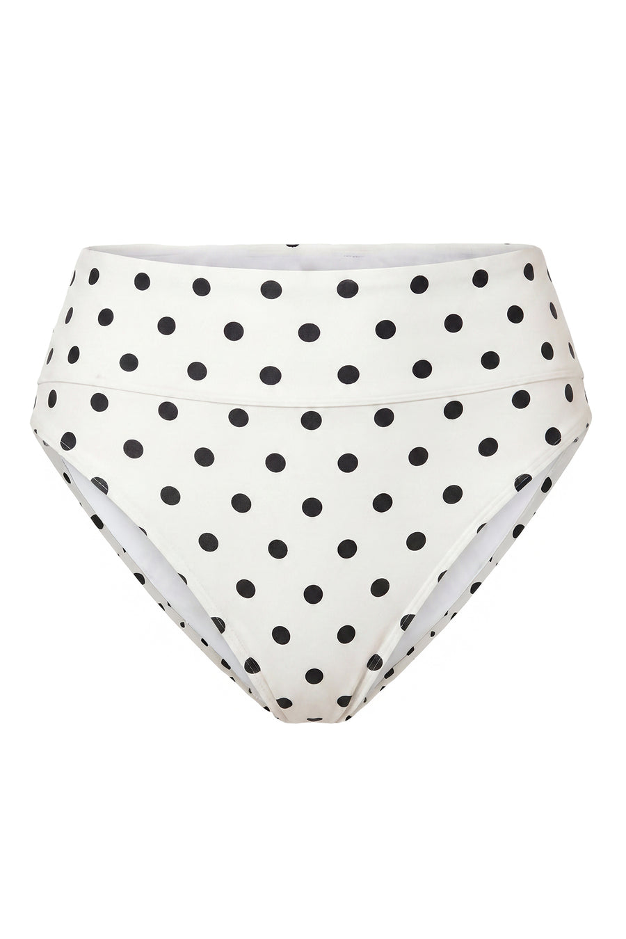NEREA HIGH WAIST BOTTOM - IVORY BLACK POLKA DOT