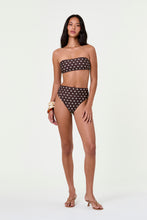 NERIDA BANDEAU TOP - ESPRESSO IVORY POLKA DOT