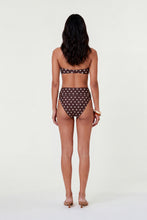 NERIDA BANDEAU TOP - ESPRESSO IVORY POLKA DOT