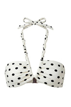 ONDINE MACRAME BIKINI TOP - IVORY BLACK POLKA DOT