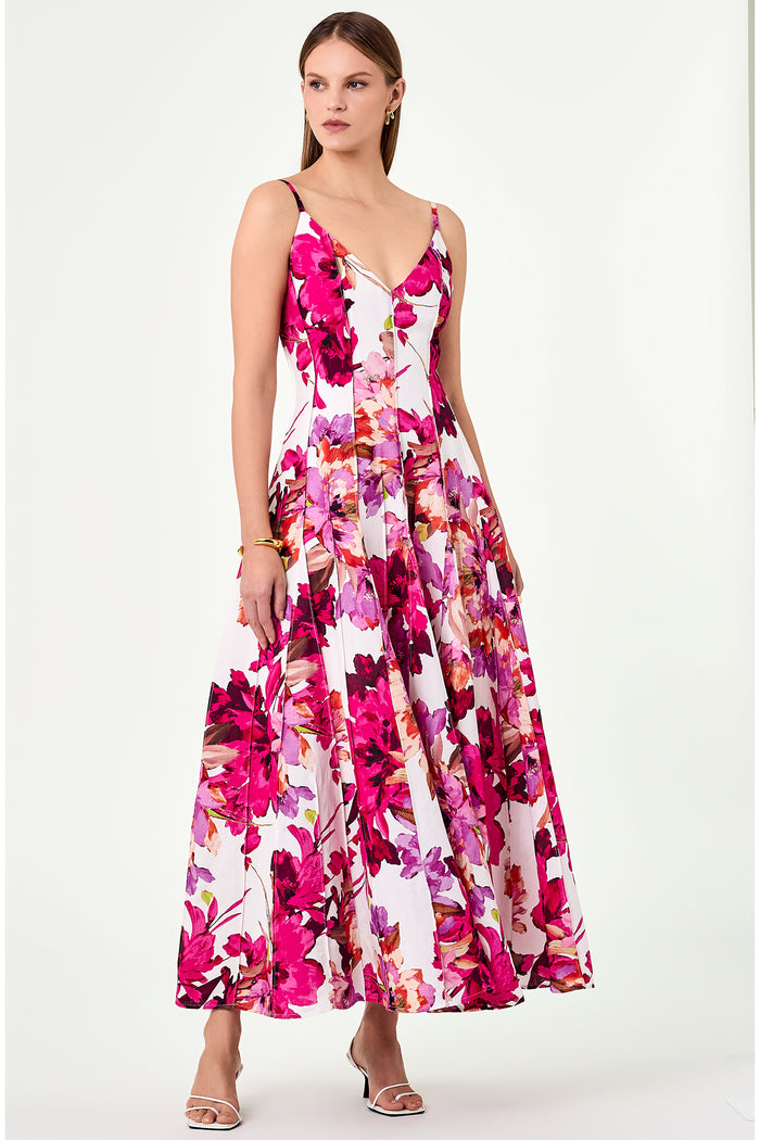 Michah Dress - Ria Floral Ivory – NICHOLAS