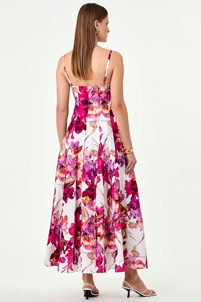 Floral Pleated Linen Maxi Skirt 3609 Floral Pleated Linen Maxi Skirt 3609