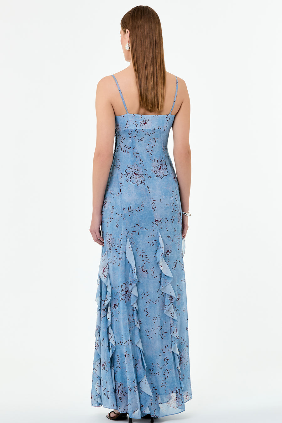 KAMILA DRESS - WISTERIA FLORAL BLUE SMOKE