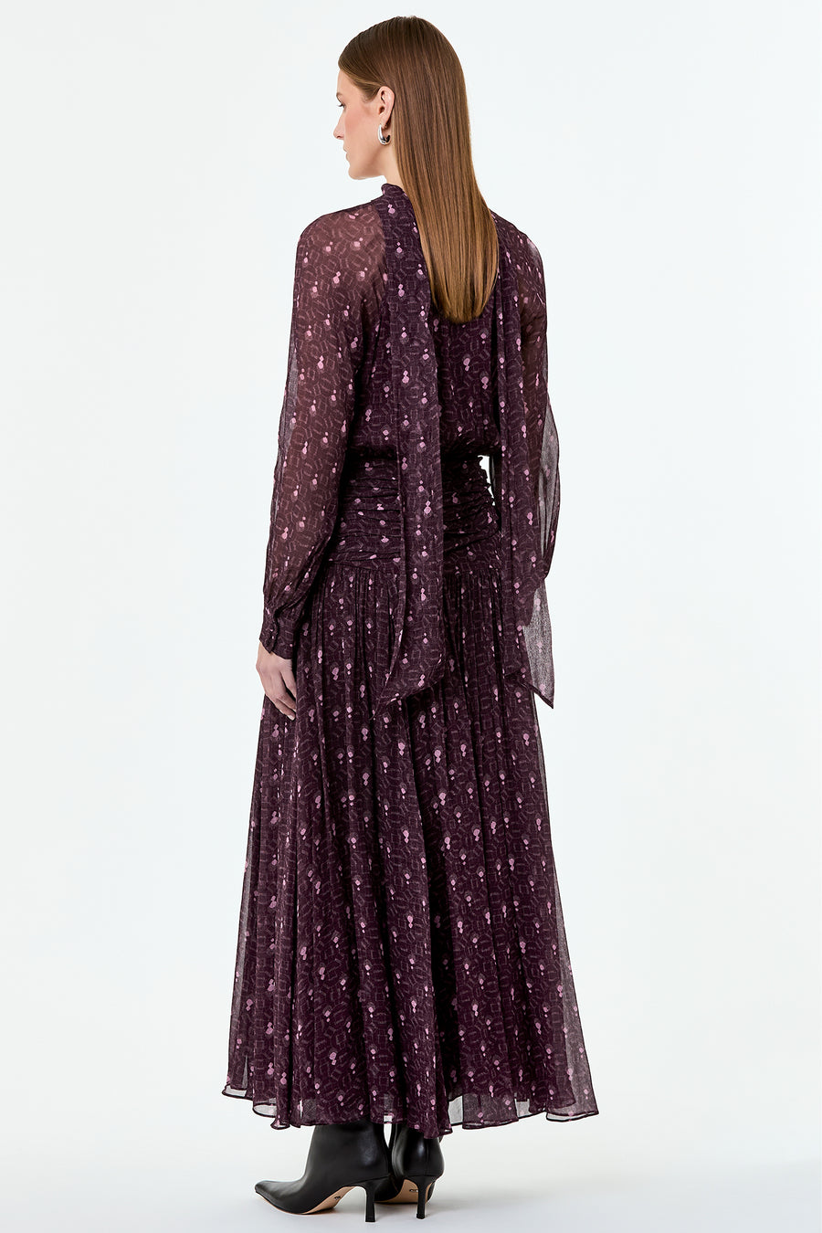 DRAYA DRESS - OPAL GEO PLUM