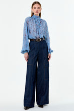 SOLENE TOP - WISTERIA FLORAL BLUE SMOKE