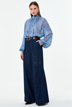 SOLENE TOP - WISTERIA FLORAL BLUE SMOKE