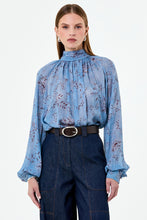 SOLENE TOP - WISTERIA FLORAL BLUE SMOKE