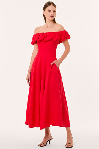 YARA DRESS - SCARLET