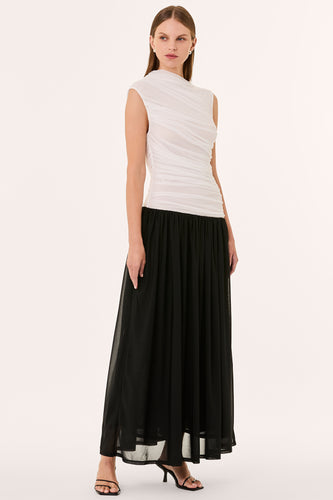 ODILA DRESS - IVORY/BLACK