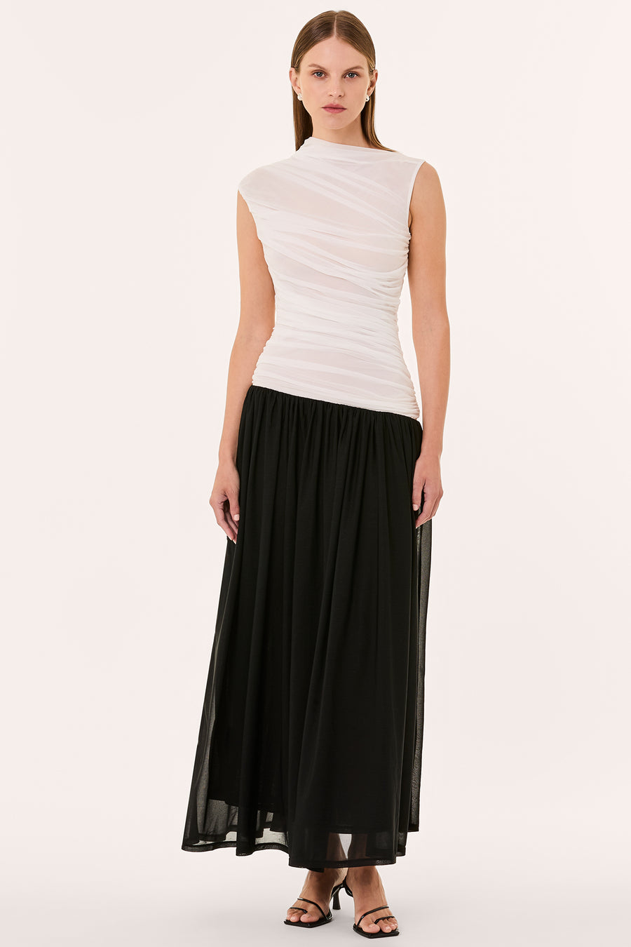 ODILA DRESS - IVORY/BLACK