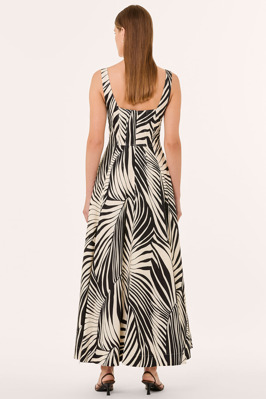 ANYA DRESS - RHEA BLACK PALM