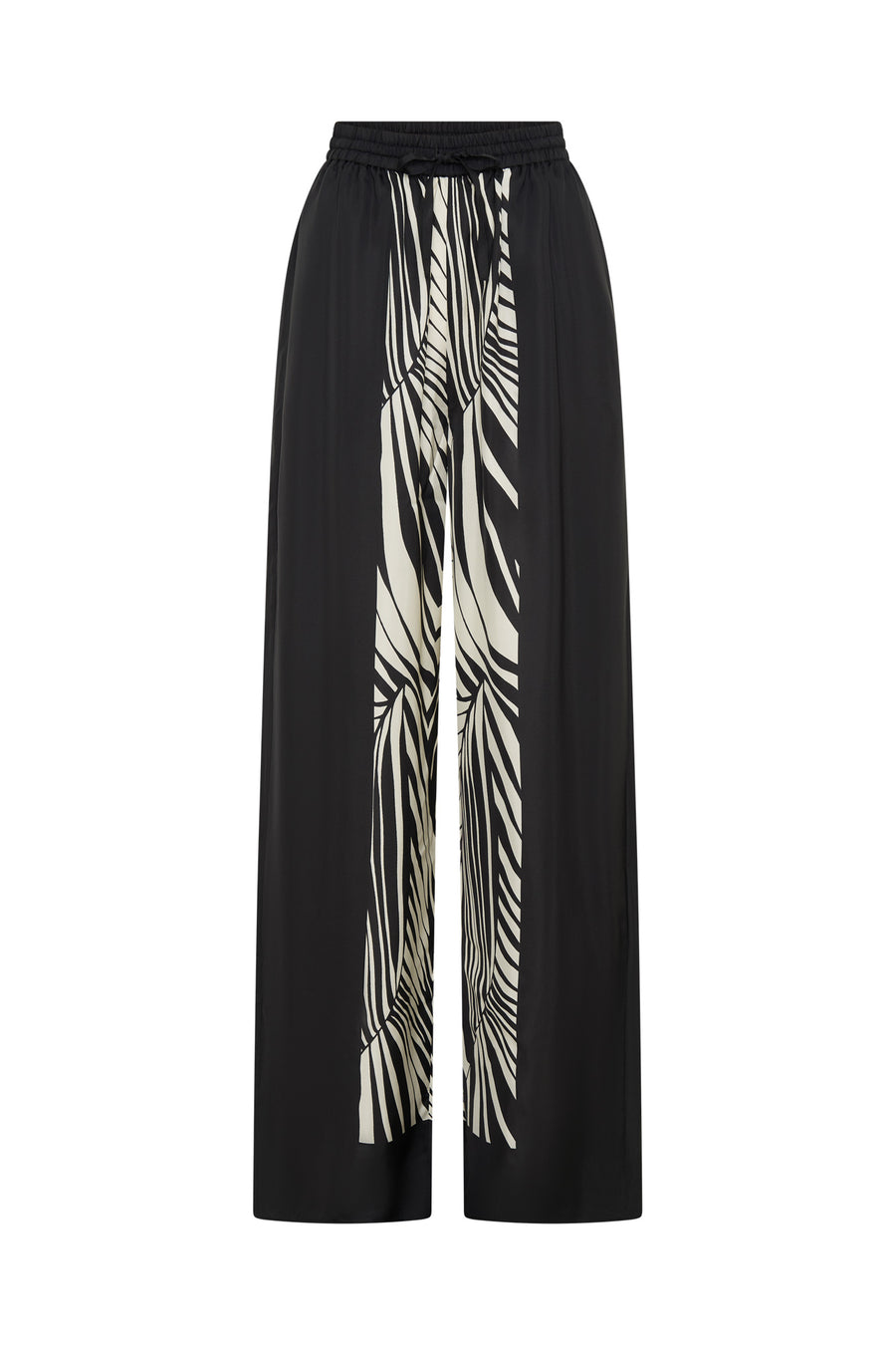 SANDRA PANT - RHEA PALM BLACK SCARF