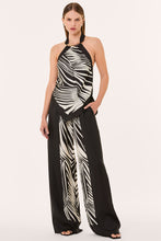 SANDRA PANT - RHEA PALM BLACK SCARF