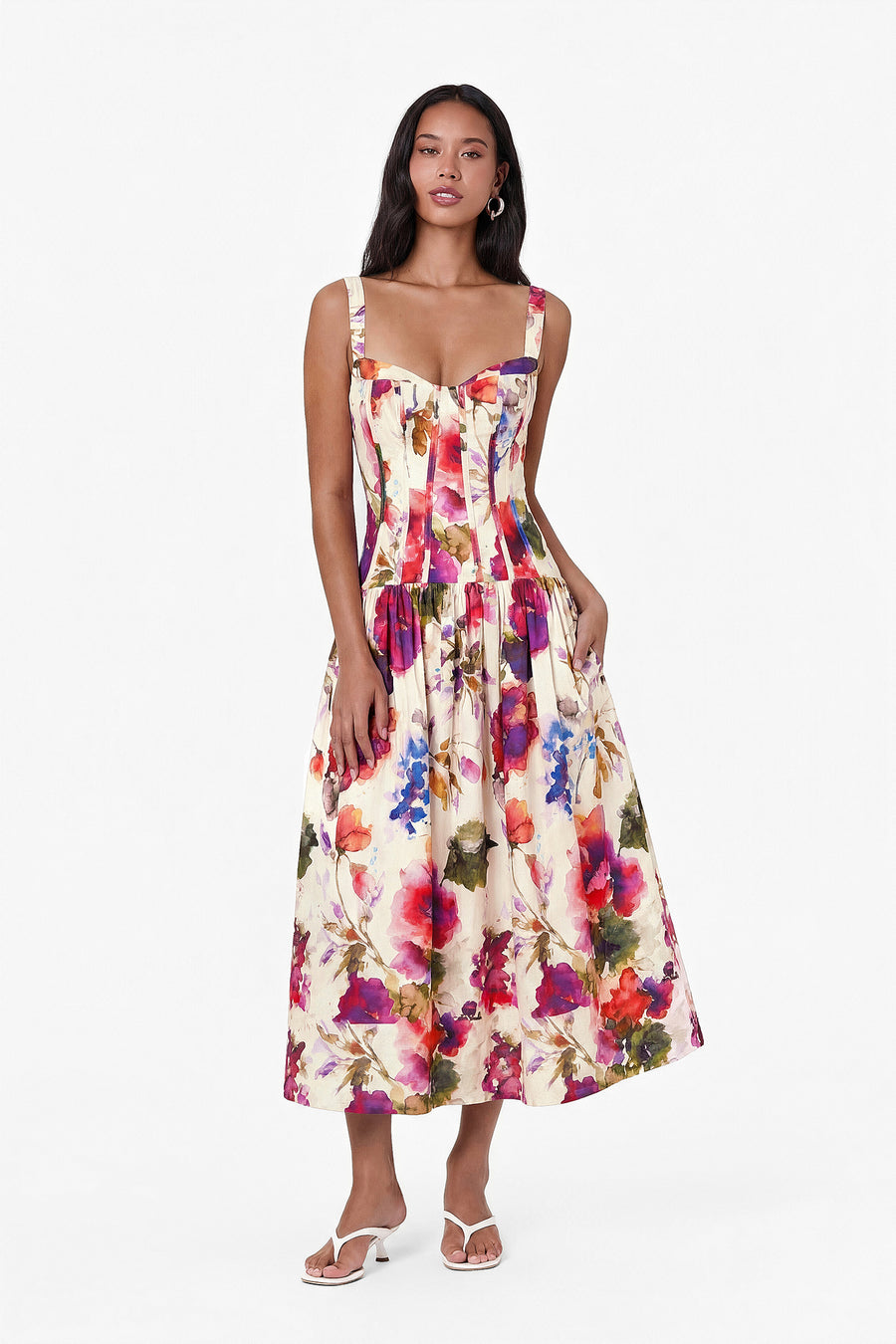 MAKENNA DRESS - WATERCOLOR FLORA