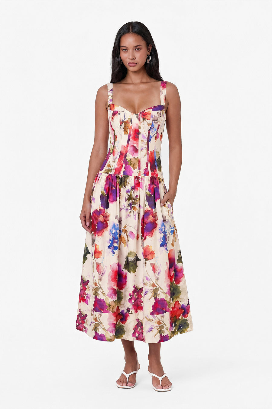 MAKENNA DRESS - WATERCOLOR FLORA