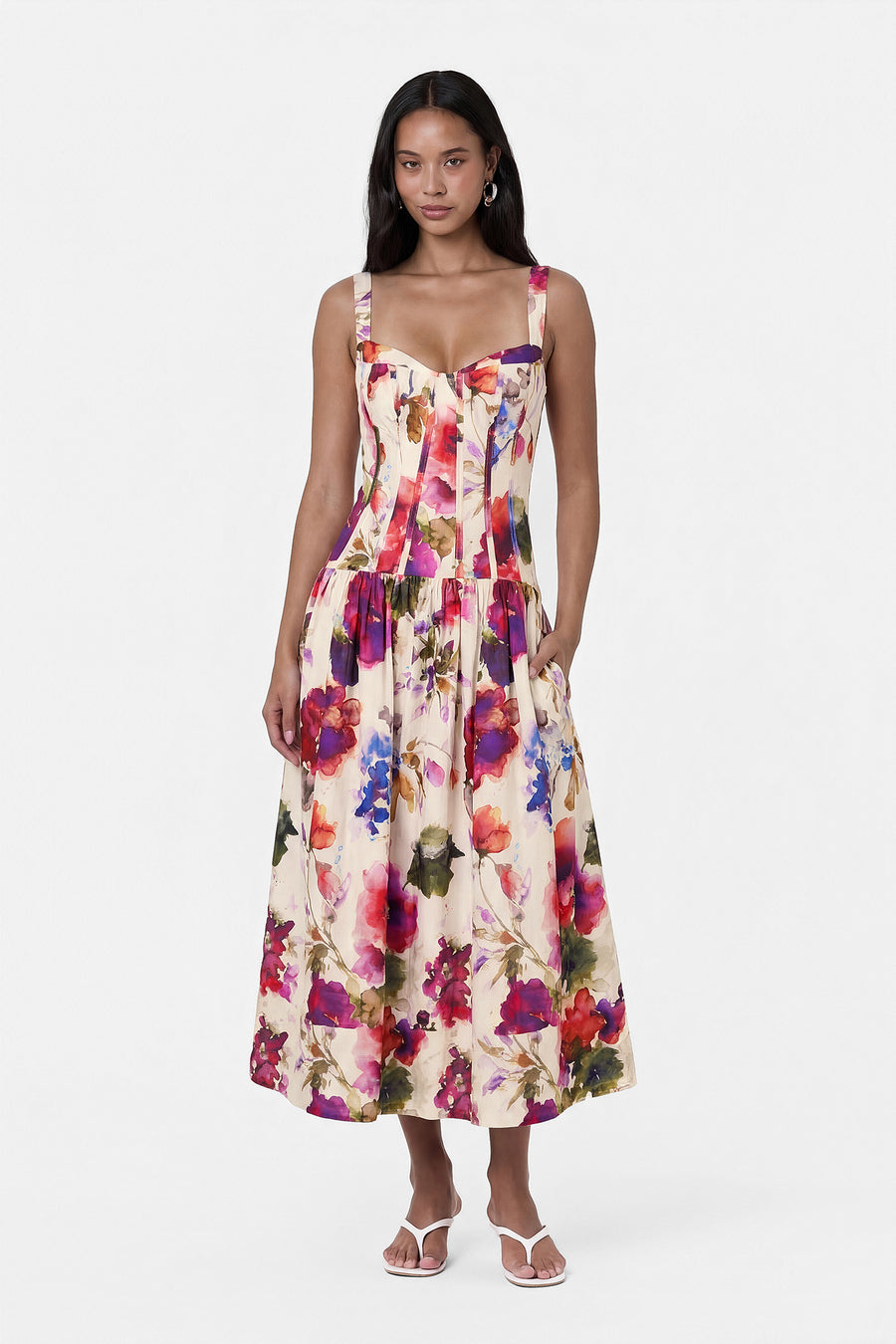 MAKENNA DRESS - WATERCOLOR FLORA