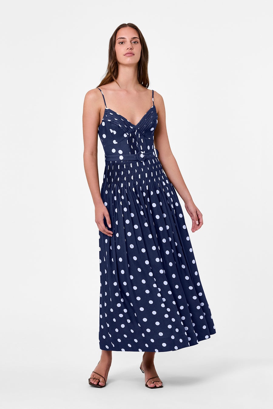 MIREILLE DRESS - NAVY POLKA DOT