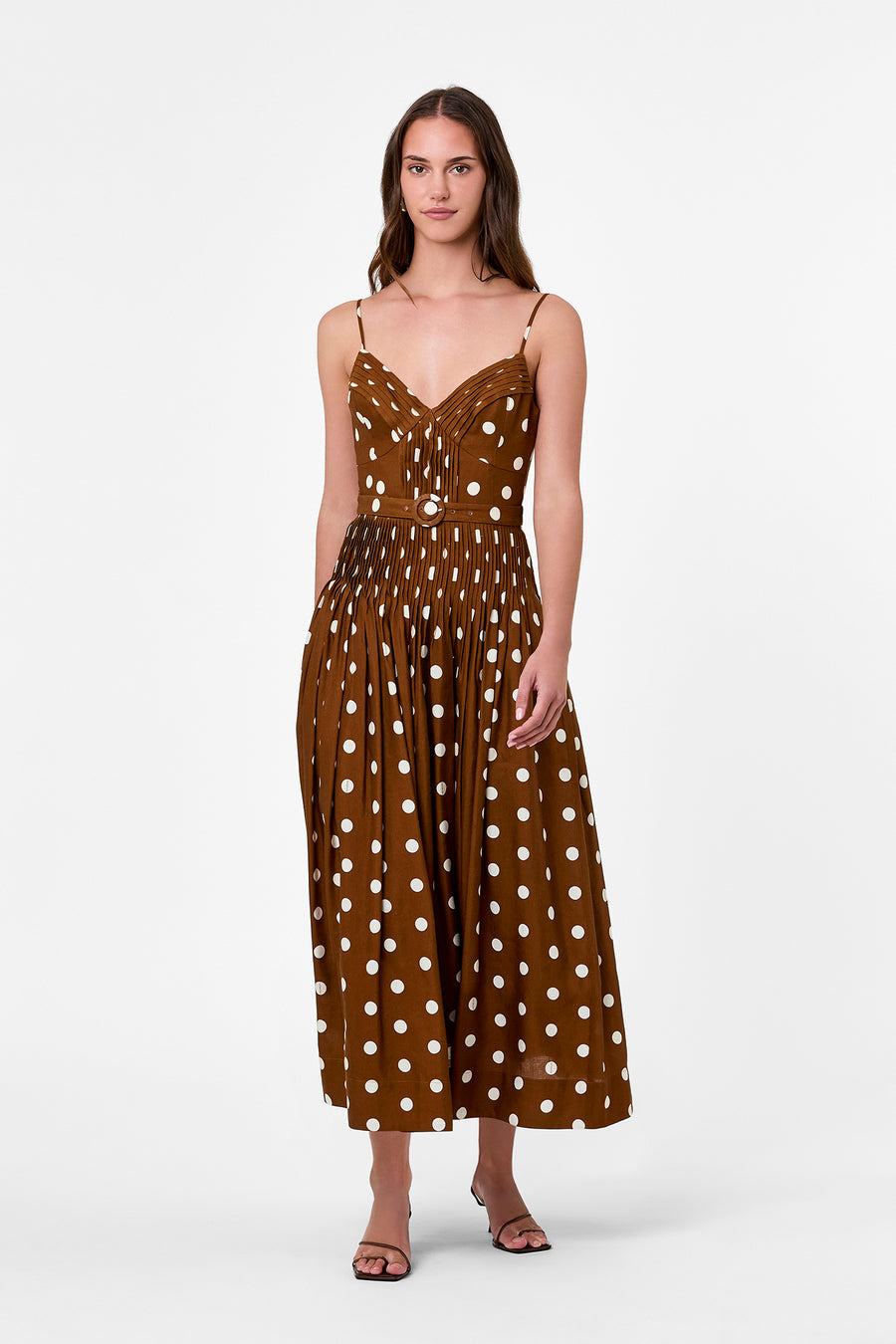 MIREILLE DRESS - SPICE IVORY POLKA DOT