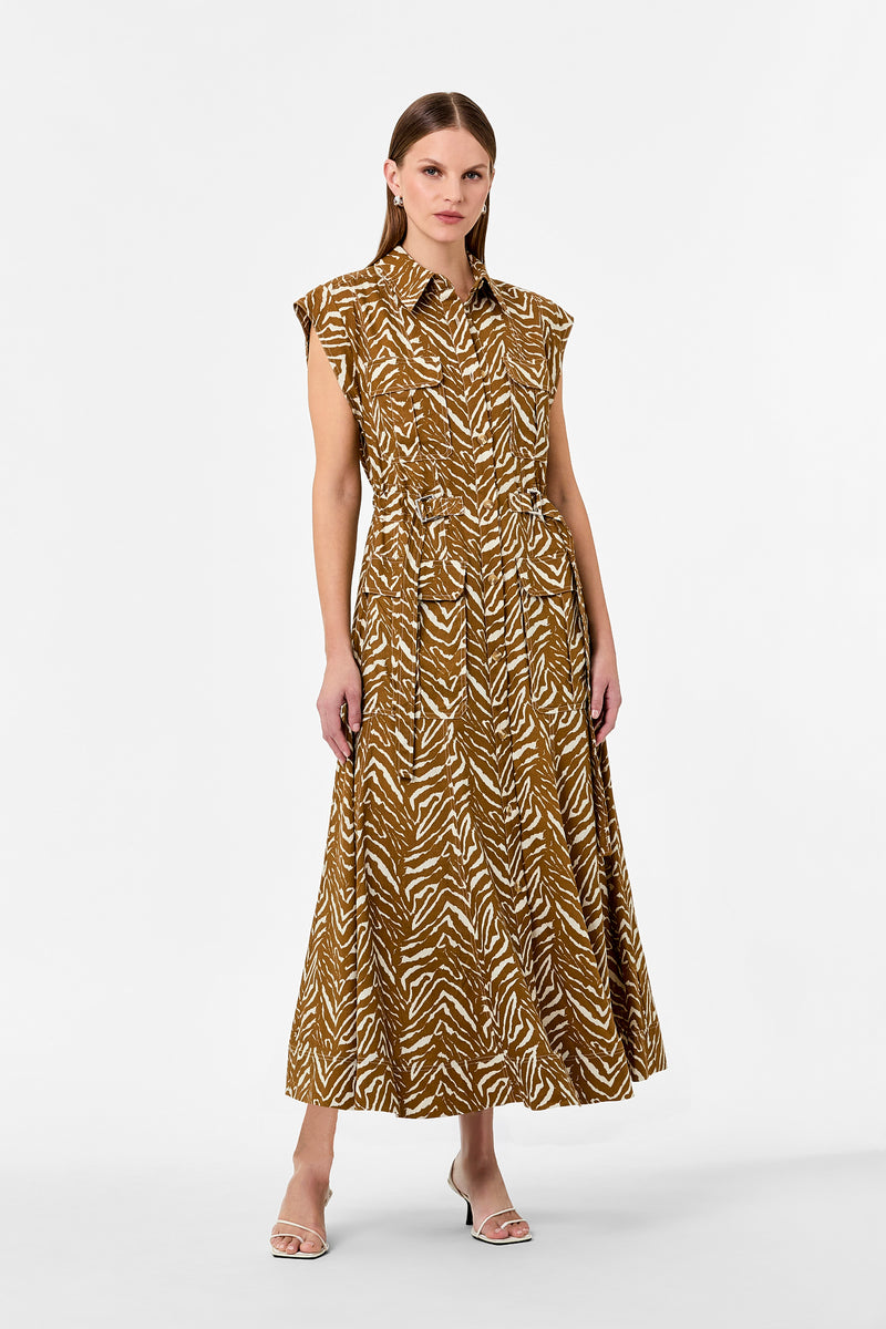 ROMINA DRESS - ABSTRACT ZEBRA