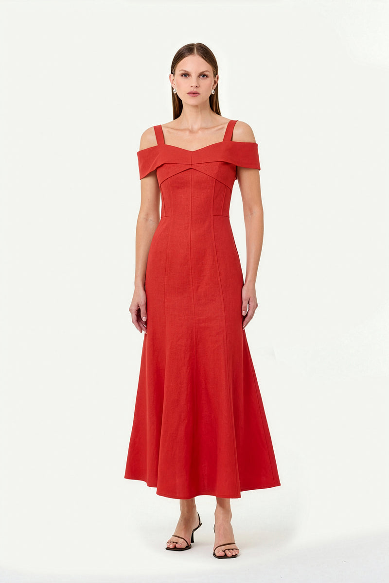 IVANA DRESS - TOMATO