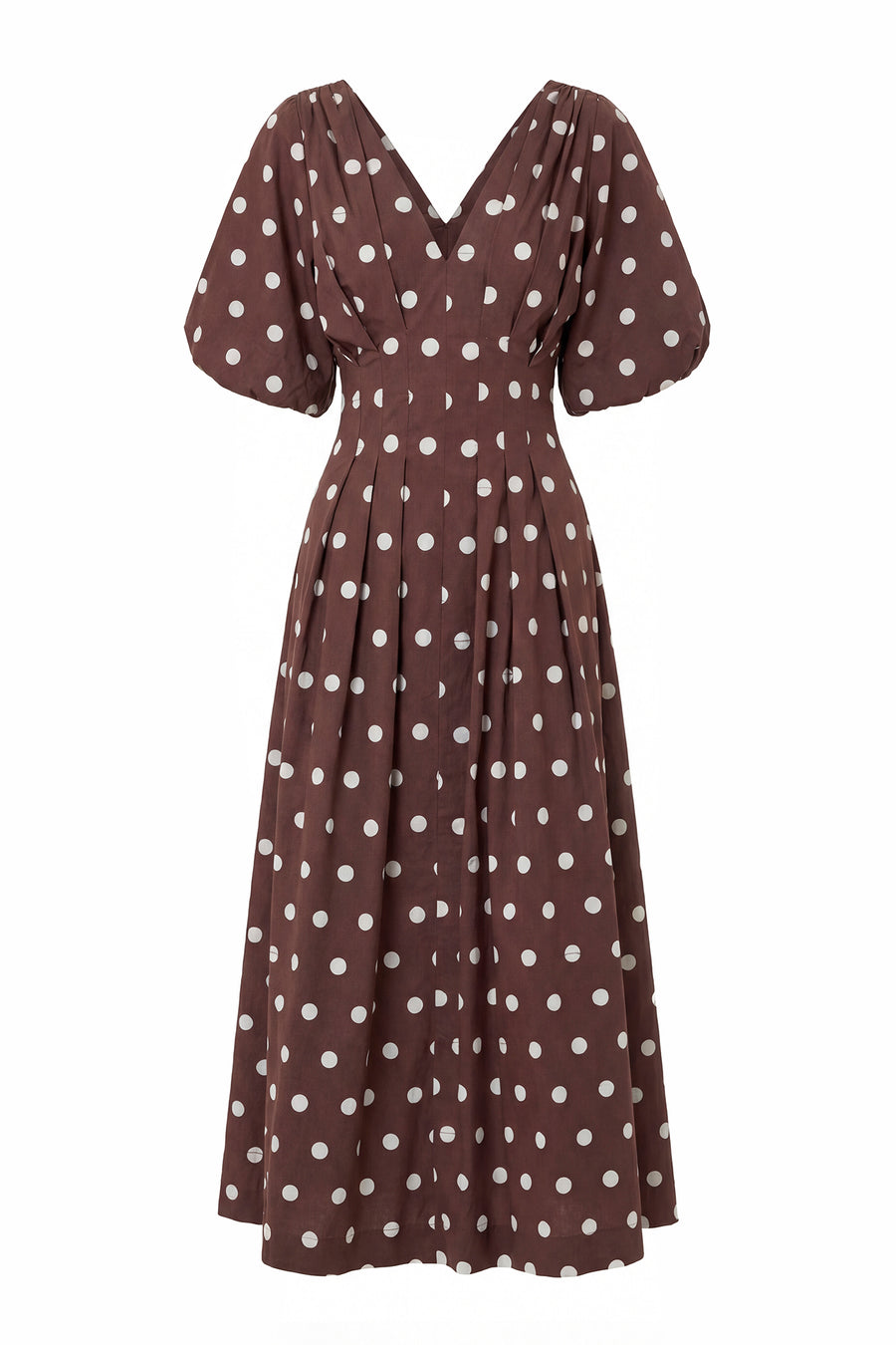VICKY DRESS - MOCHA POLKA DOT