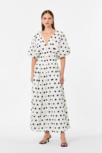 VICKY DRESS - WHITE BLACK POLKA DOT