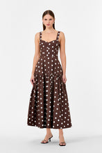 VALERIA DRESS - MOCHA POLKA DOT