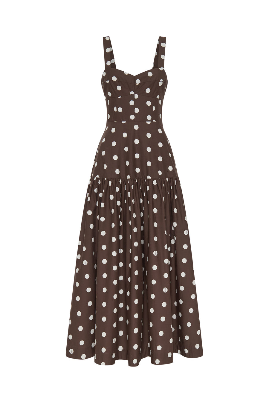 VALERIA DRESS - MOCHA POLKA DOT
