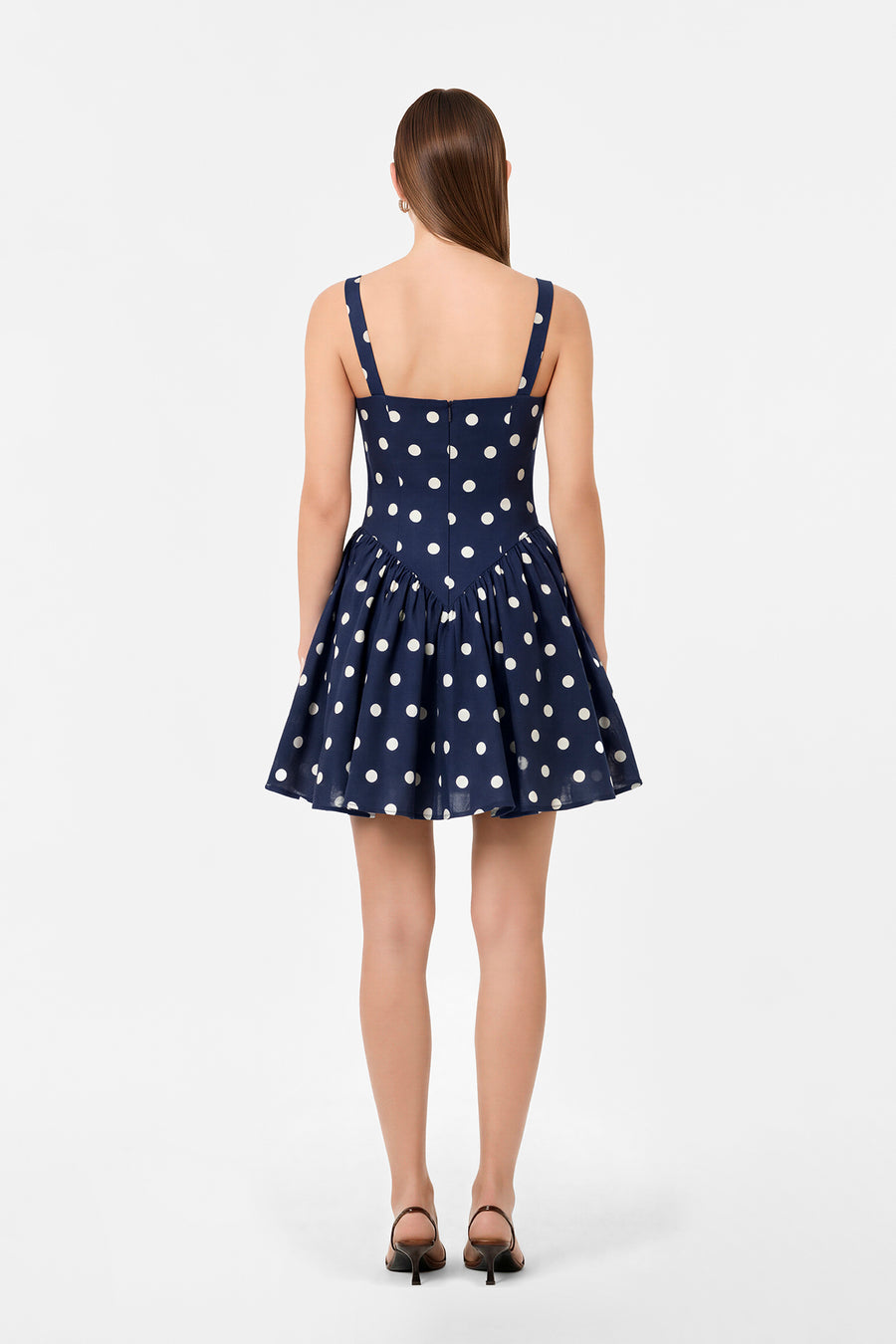 VITTORIA DRESS - NAVY POLKA DOT