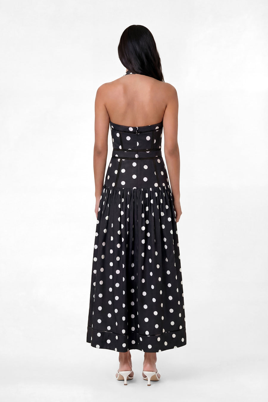 VIVIANNE DRESS - BLACK WHITE POLKA DOT