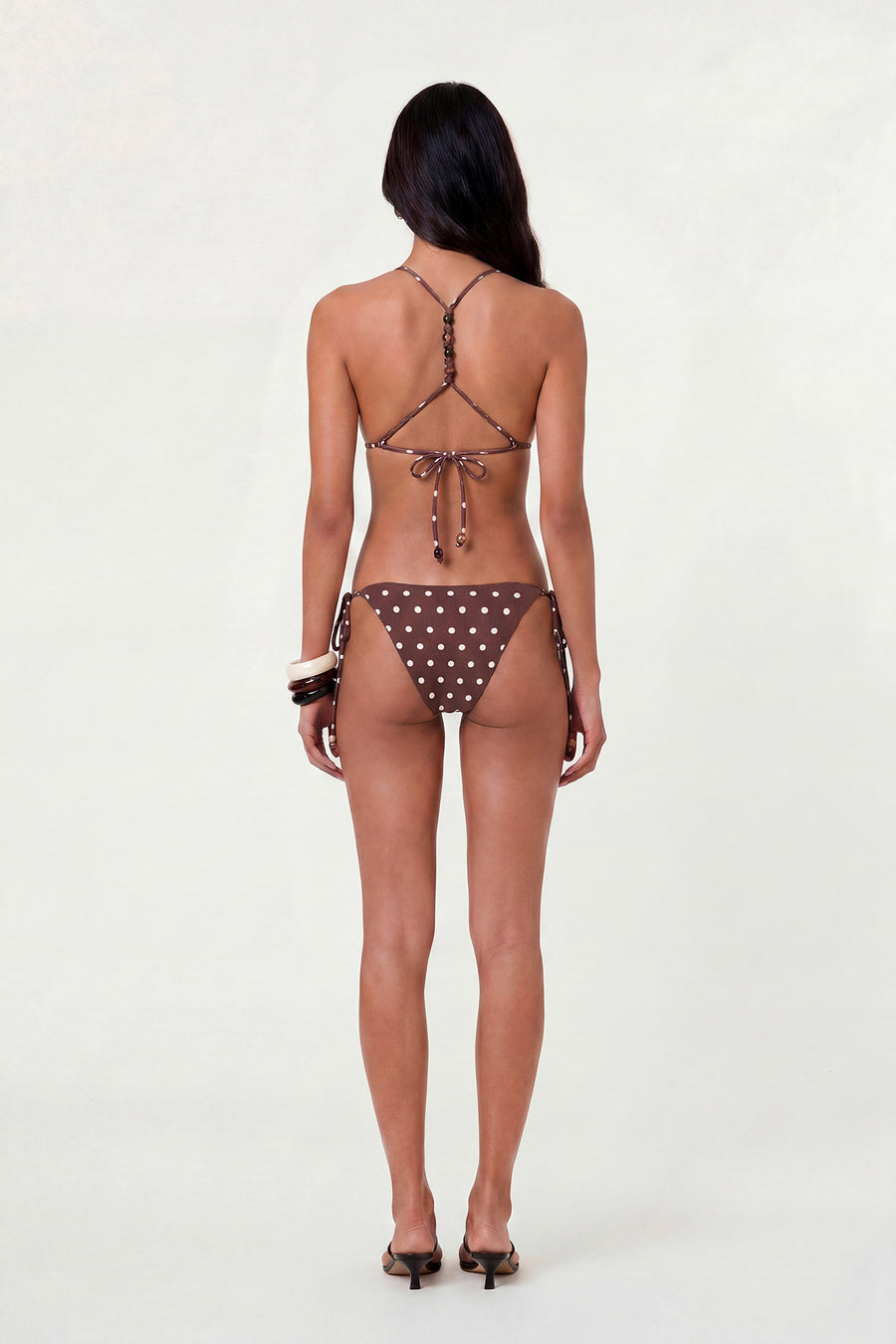 CAMILLA BIKINI BOTTOM - ESPRESSO IVORY POLKA DOT