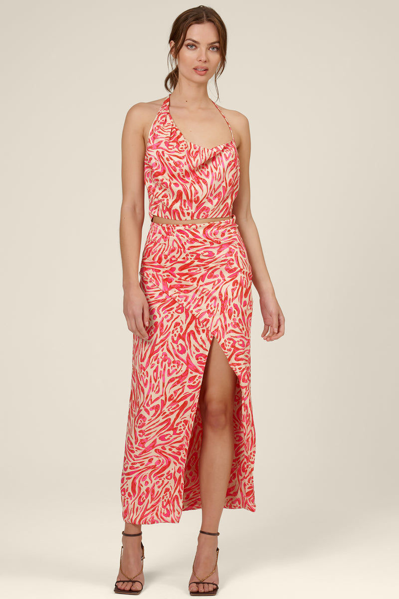 Frances Top - Abstract Leopard Coral