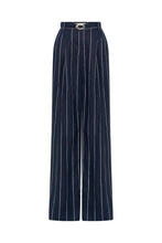 Calista Pant - Ink Milk Pinstripe