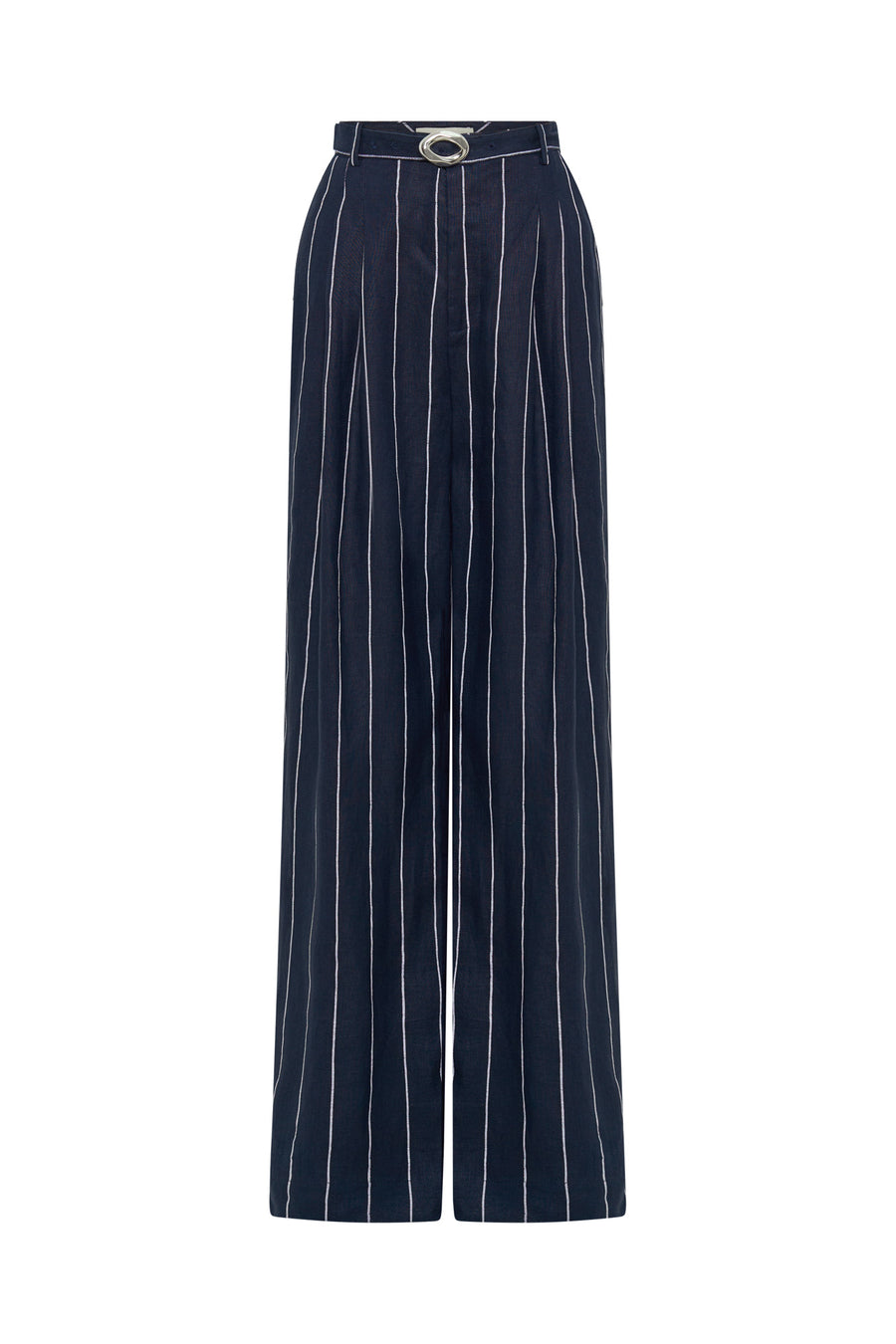 Calista Pant - Ink Milk Pinstripe