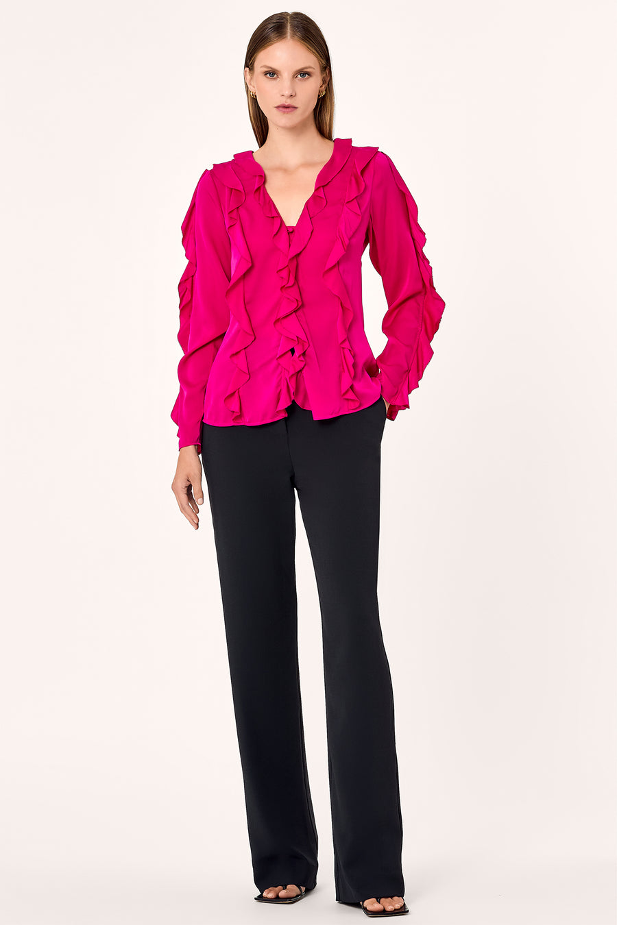 Amira Ruffle Top - Magenta