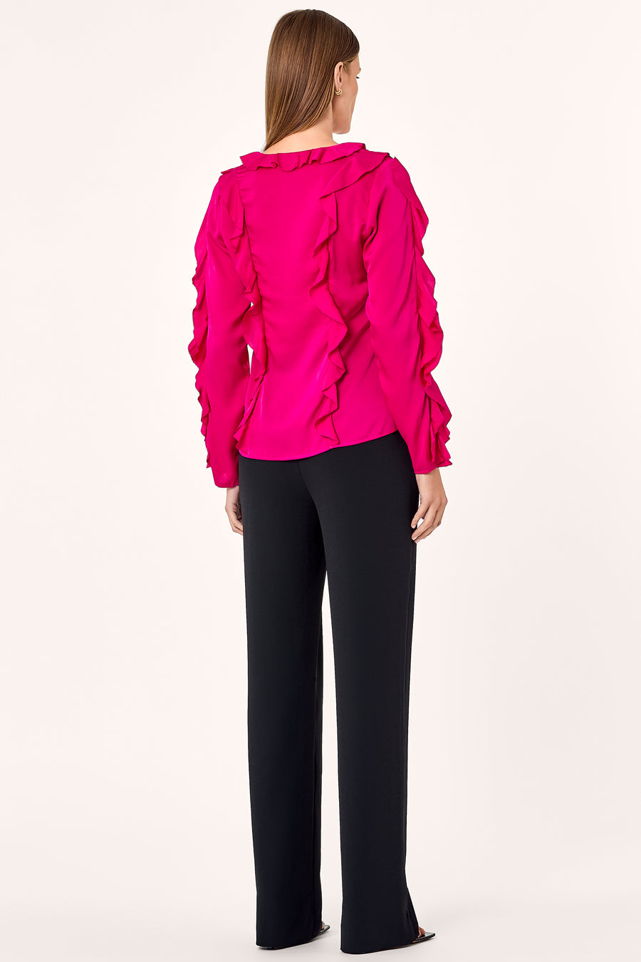 Amira Ruffle Top - Magenta