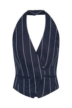 Aurelia Vest - Ink Milk Pinstripe
