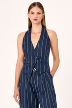 Aurelia Vest - Ink Milk Pinstripe