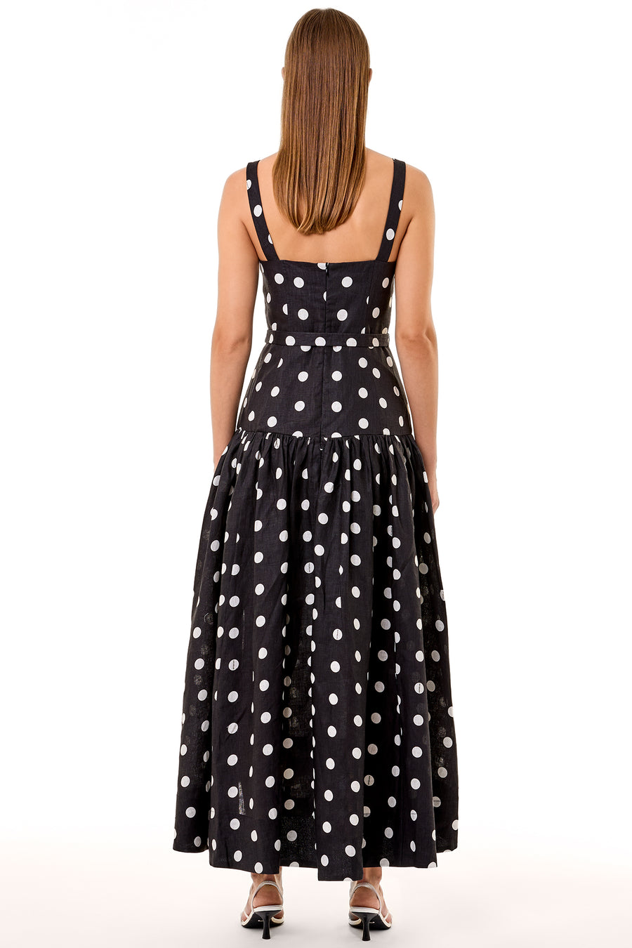 DRENICA DRESS - BLACK IVORY POLKA DOT